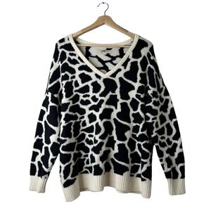 Loft Sweater Size 3X Western Cow Print Comfort Pullover Ultra Soft V Neck Boho